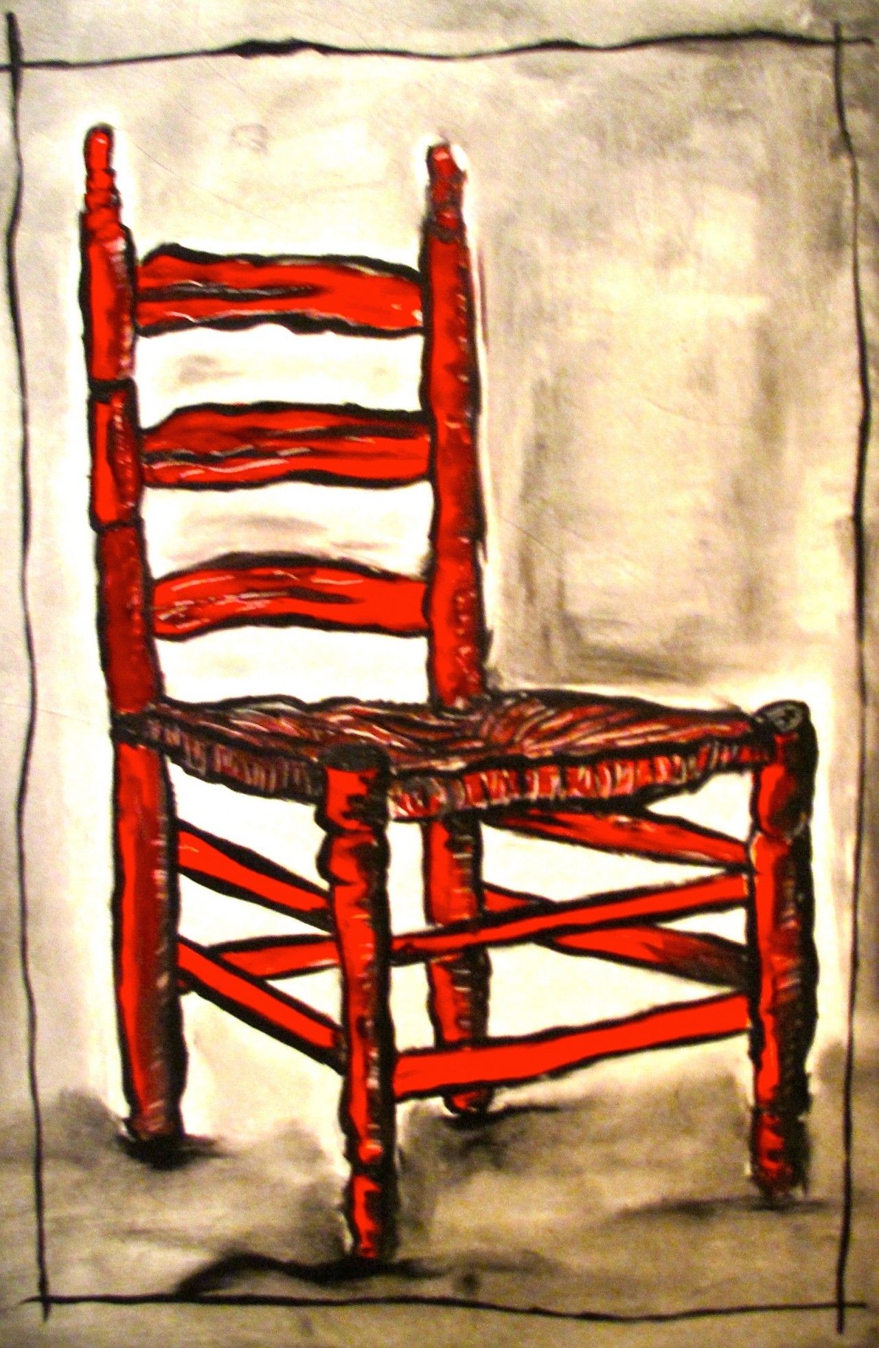 Ladder Back Chair - Monotype (Red)